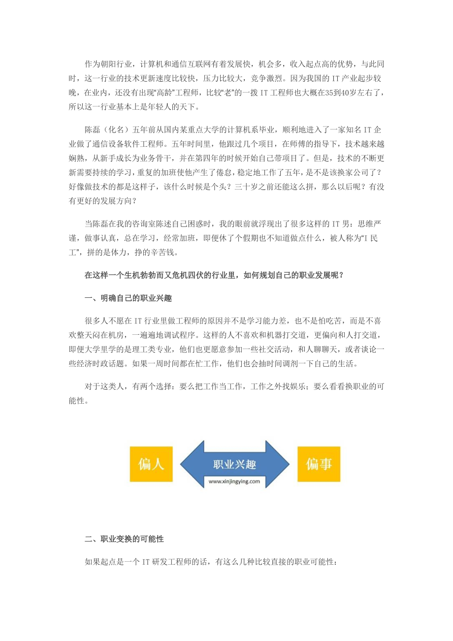 一个IT男的职业发展全景图_第1页