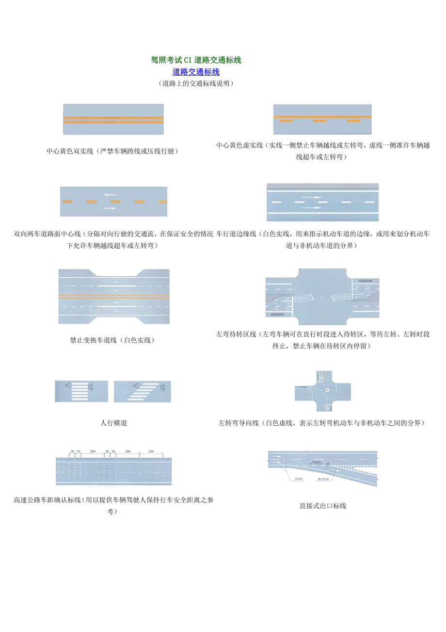 驾照考试C1道路交通标线_第1页