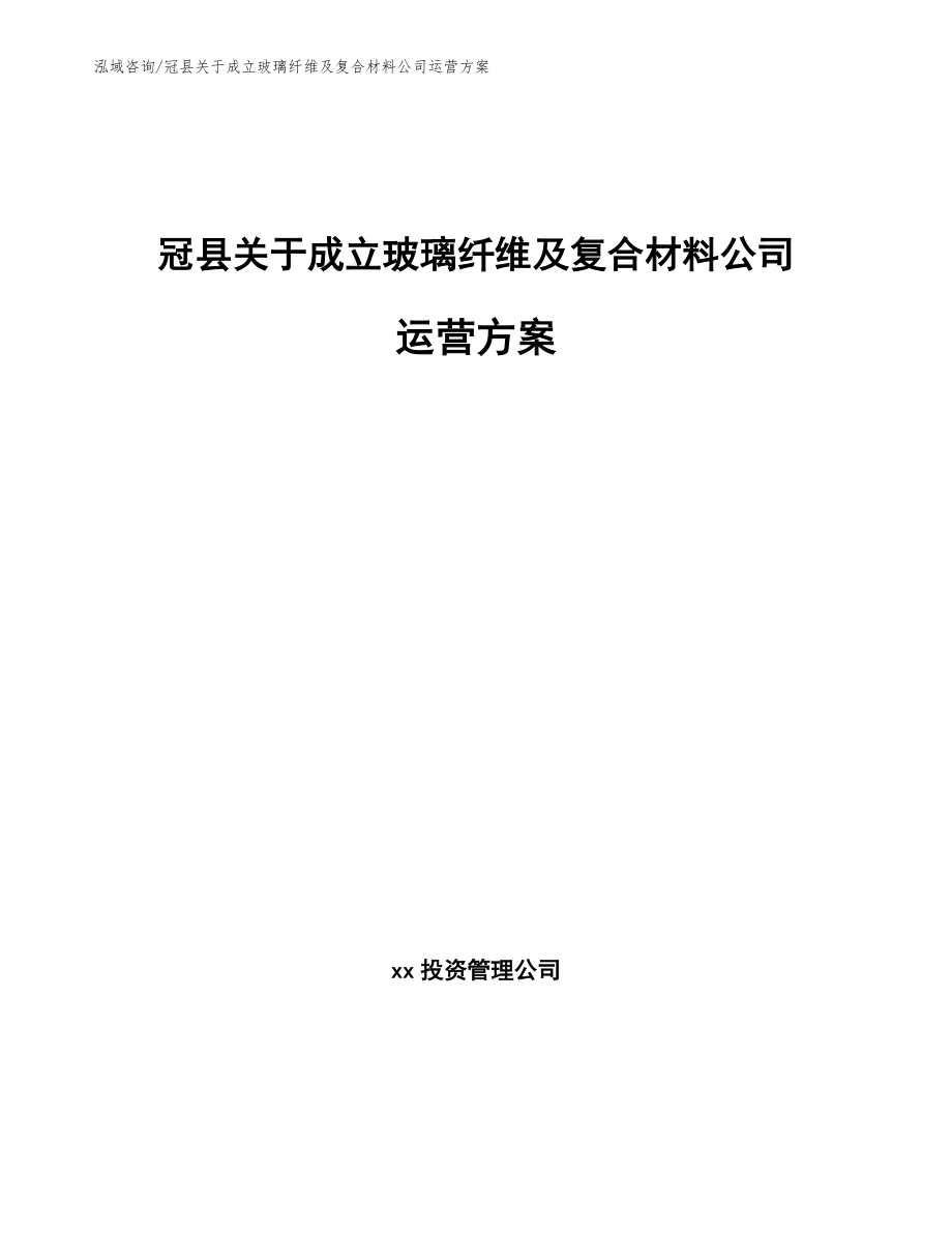 冠县关于成立玻璃纤维及复合材料公司运营方案_第1页