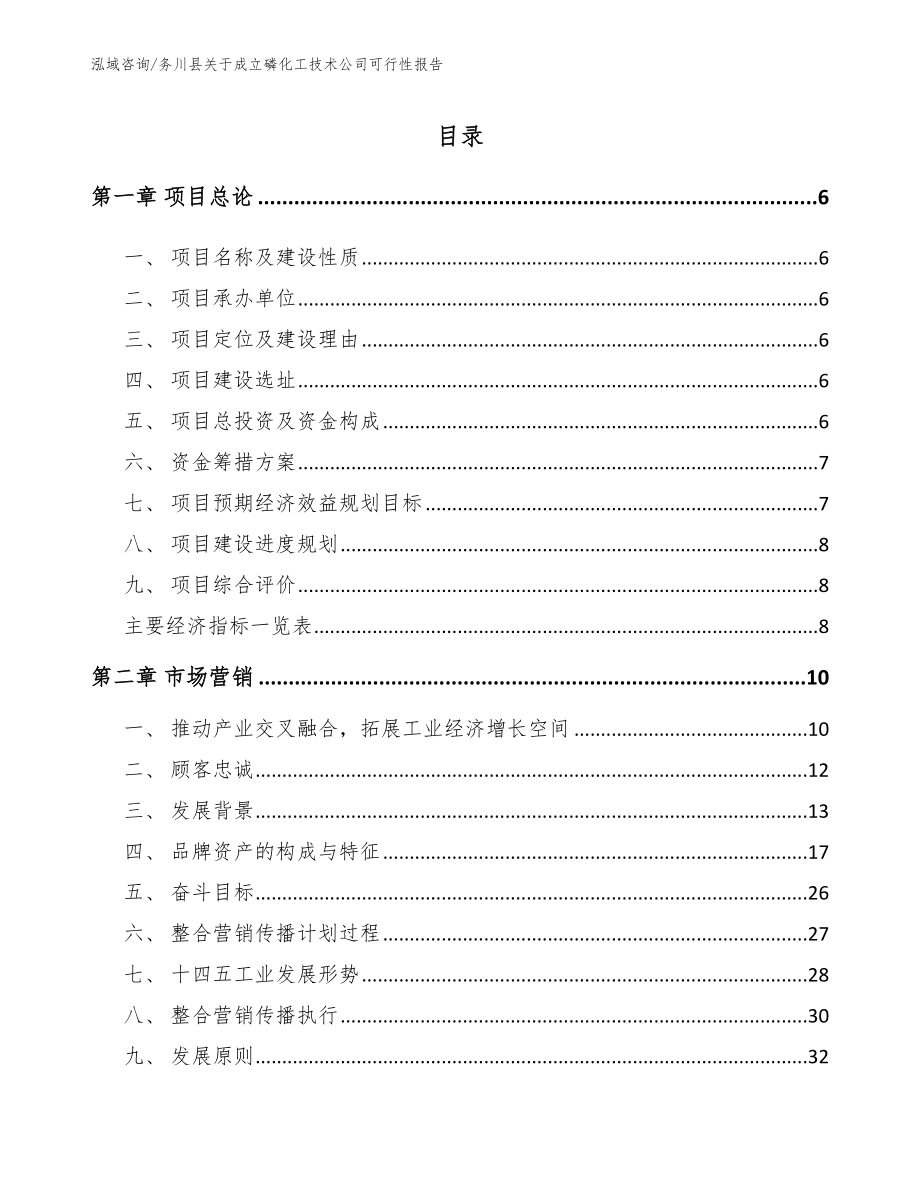 务川县关于成立磷化工技术公司可行性报告_参考模板_第1页