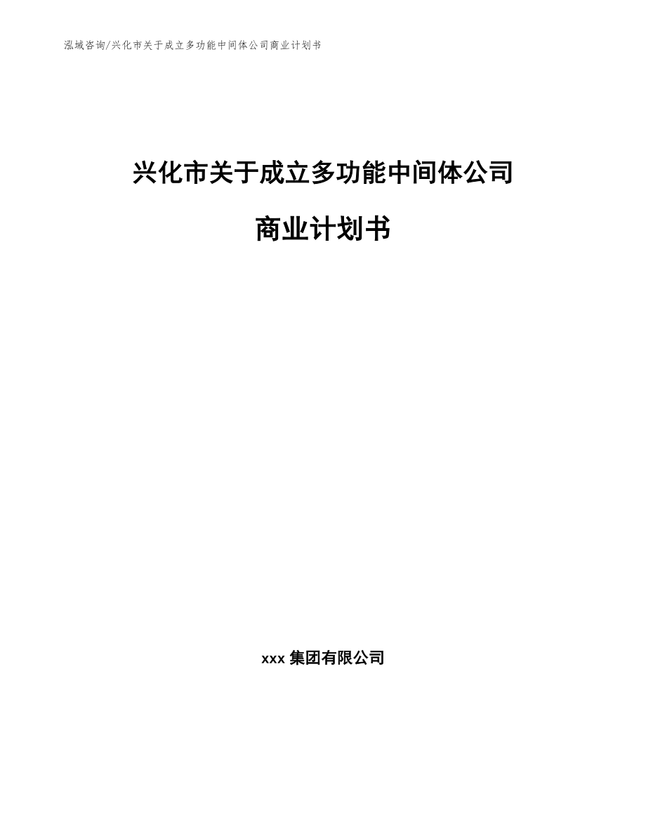 兴化市关于成立多功能中间体公司商业计划书_第1页