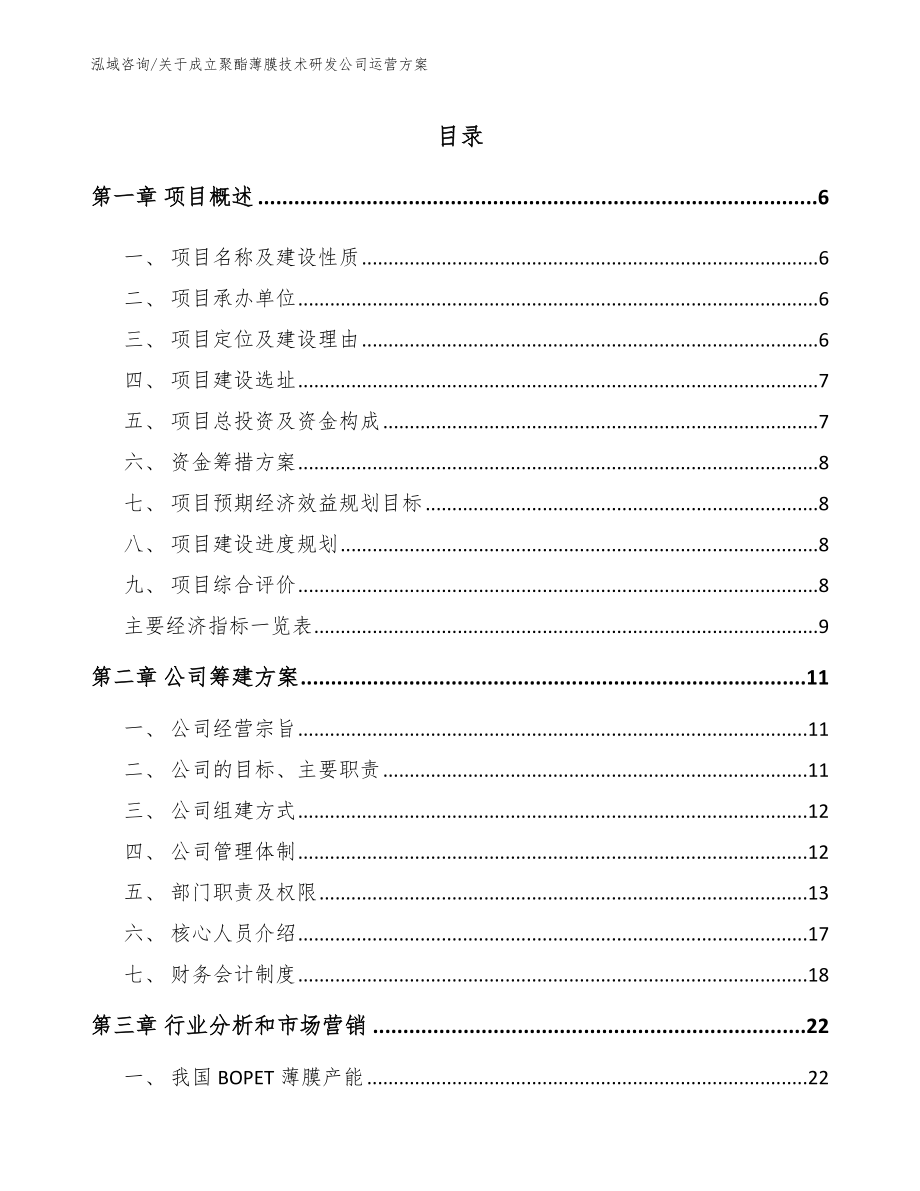 关于成立聚酯薄膜技术研发公司运营方案_模板范文_第1页