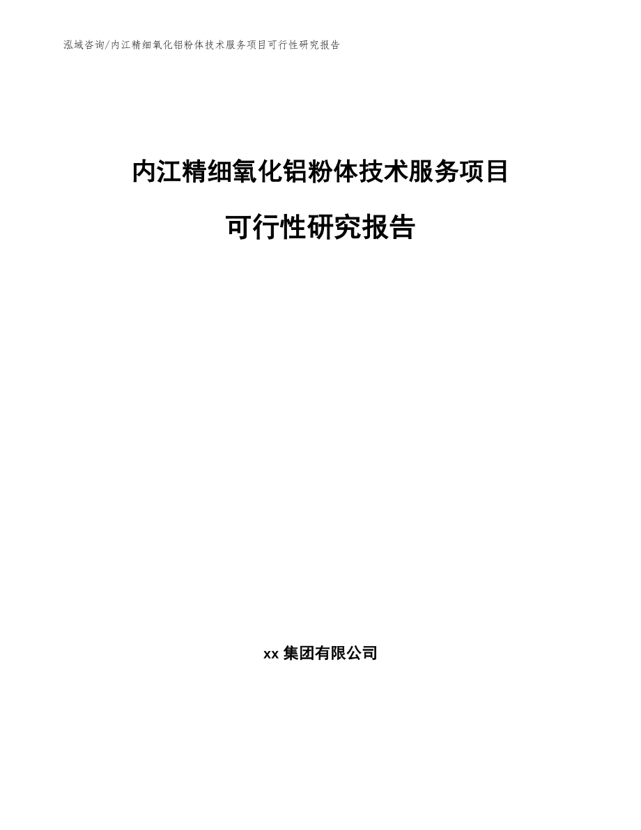 内江精细氧化铝粉体技术服务项目可行性研究报告【范文参考】_第1页