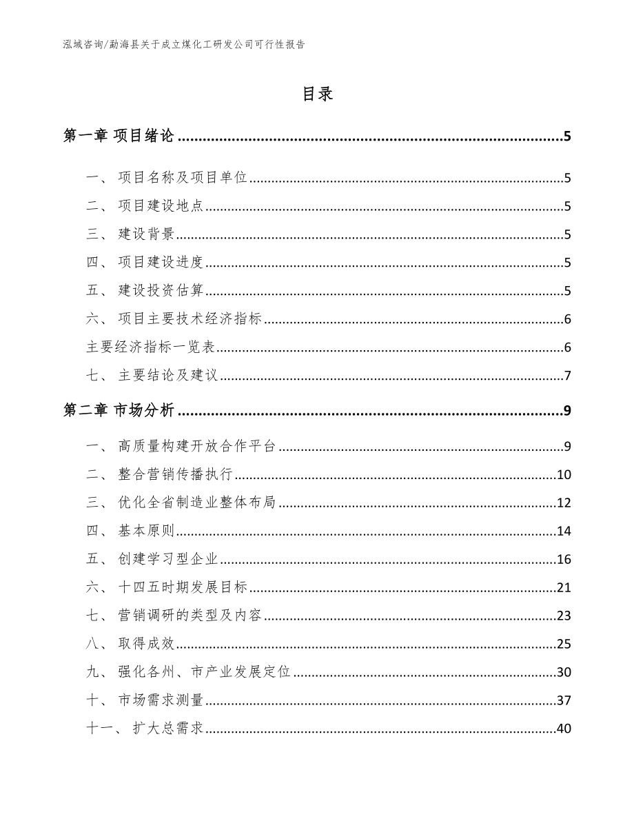 勐海县关于成立煤化工研发公司可行性报告_参考范文_第1页