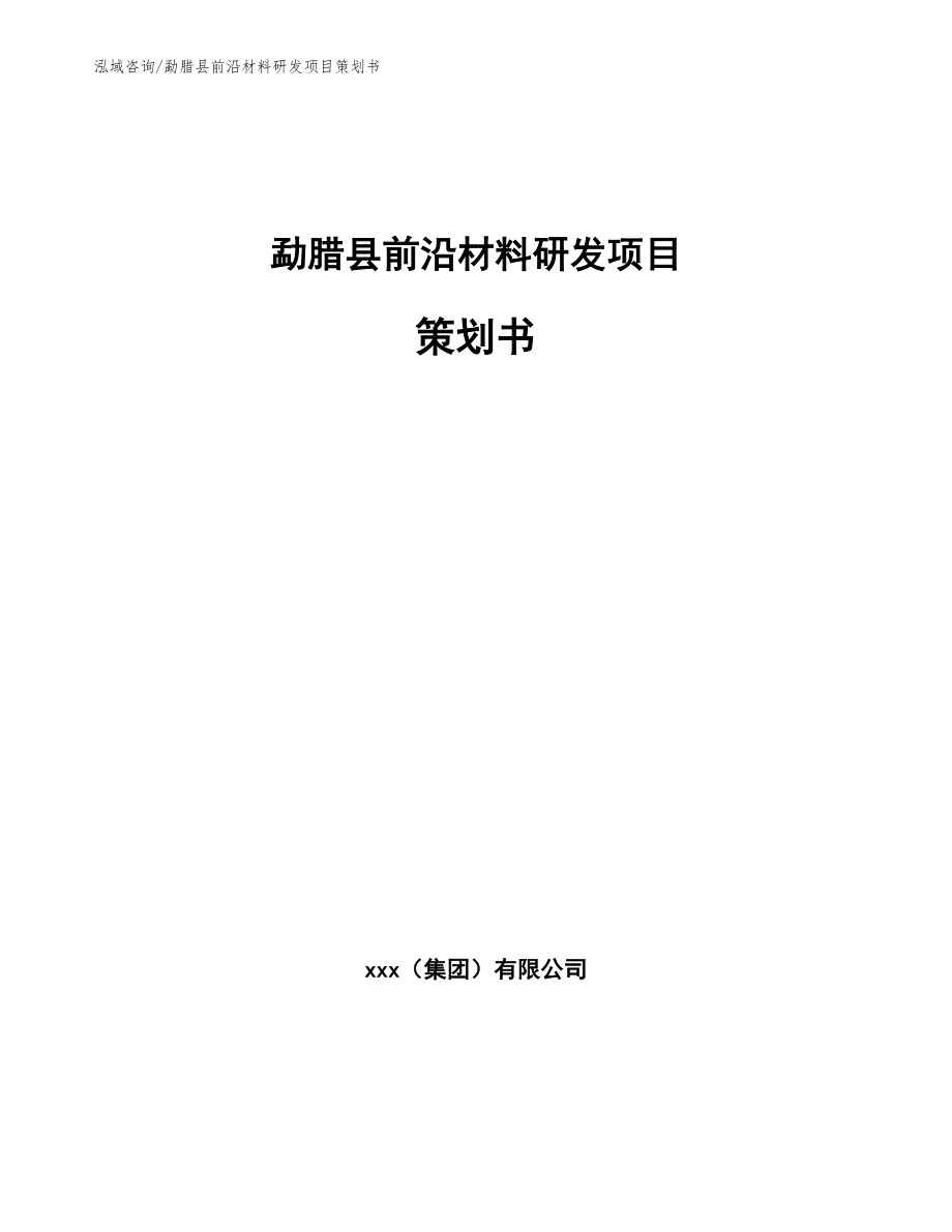 勐腊县前沿材料研发项目策划书_第1页