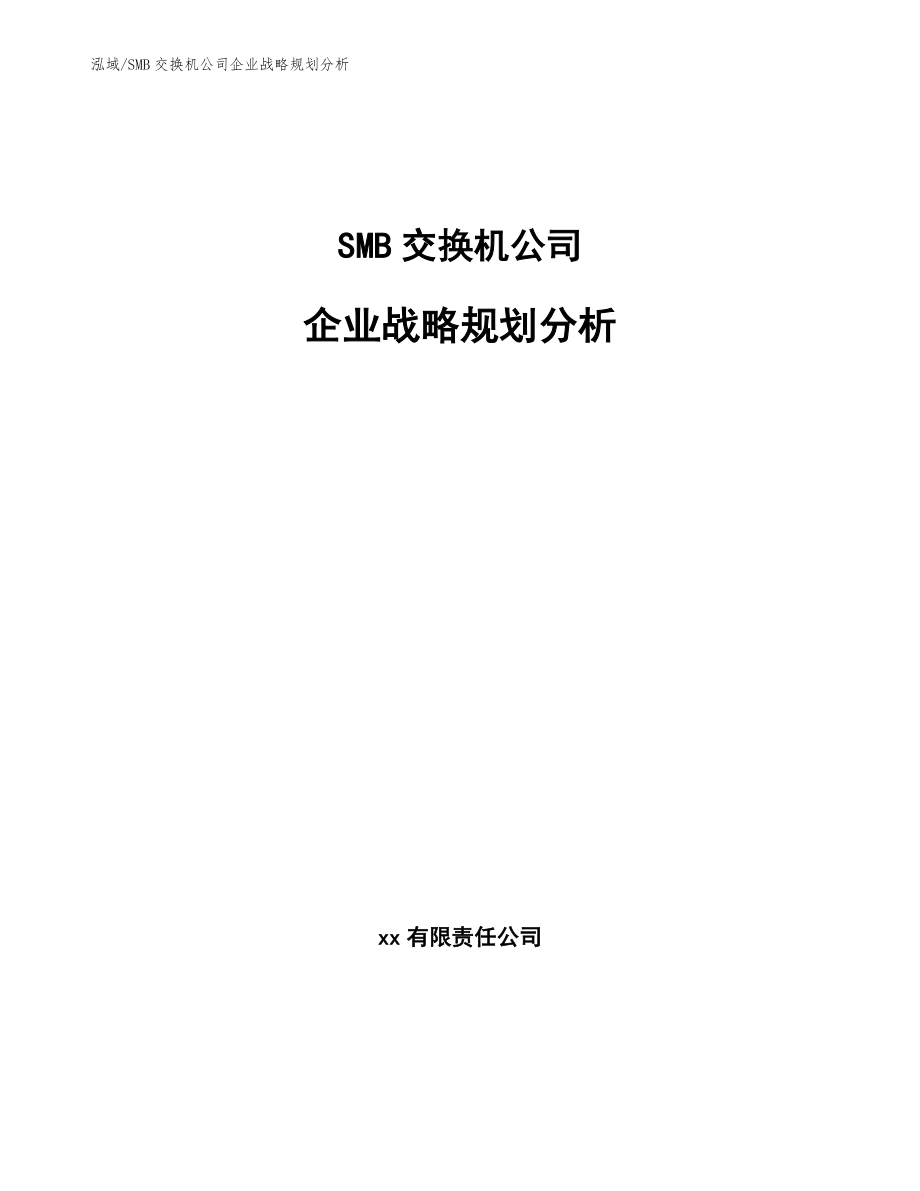SMB交换机公司企业战略规划分析_第1页