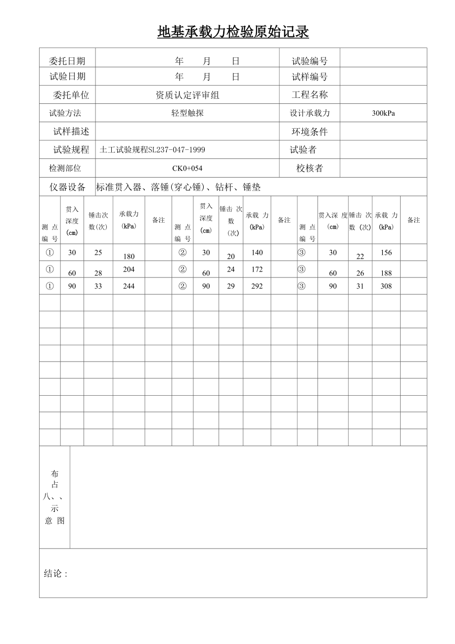 地基承载力检验记录表_第1页