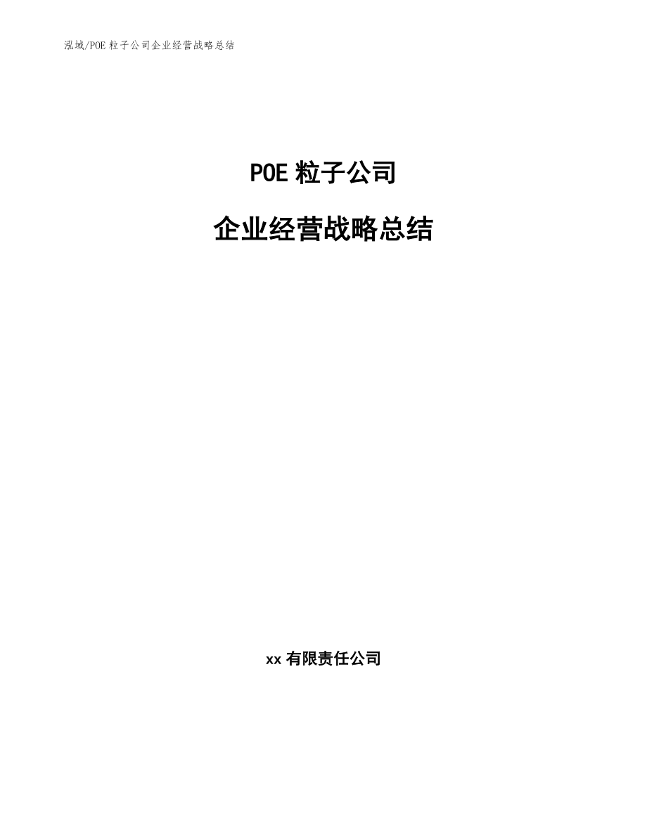 POE粒子公司企业经营战略总结（范文）_第1页