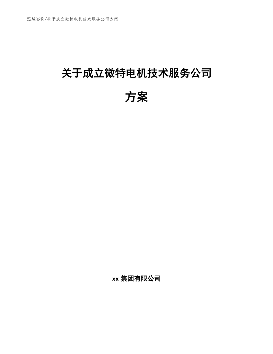 关于成立微特电机技术服务公司方案参考范文_第1页