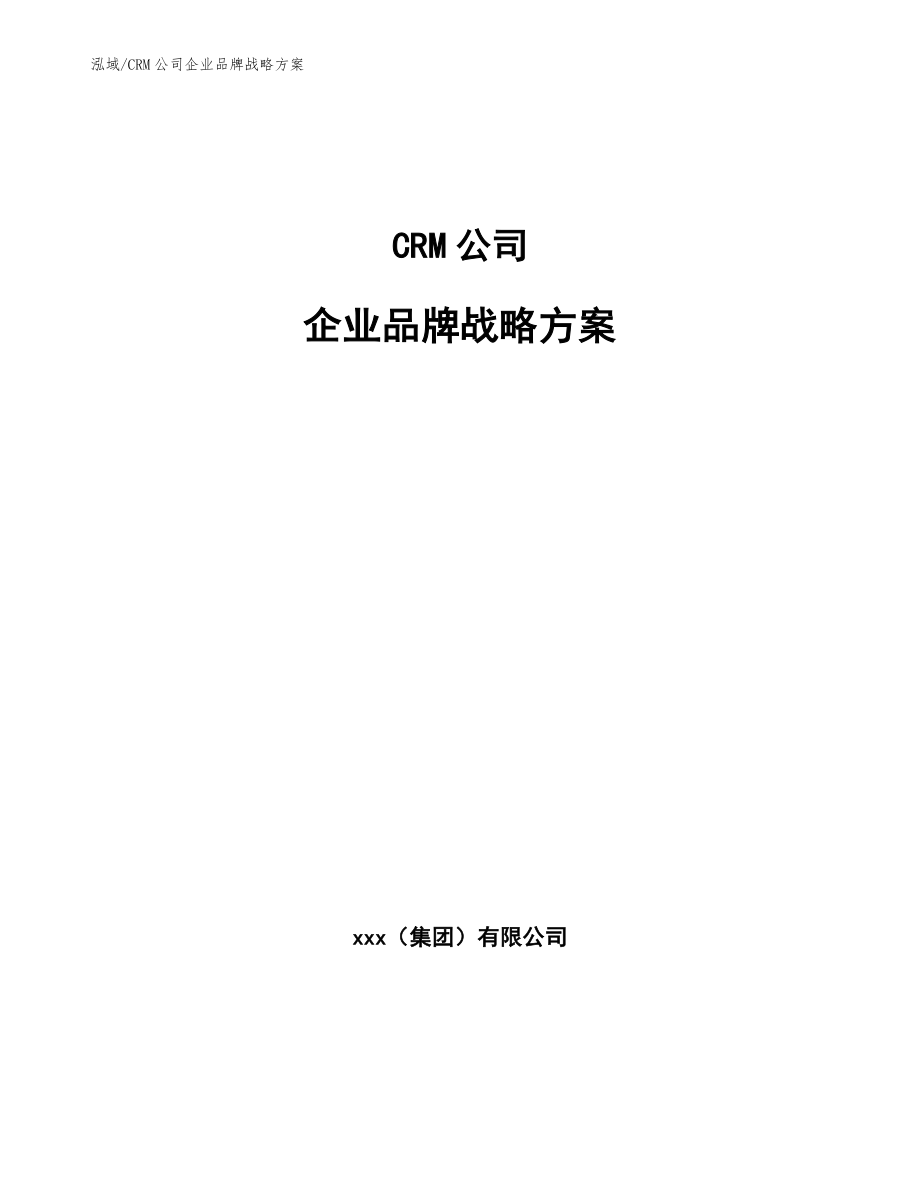 CRM公司企业品牌战略方案（范文）_第1页