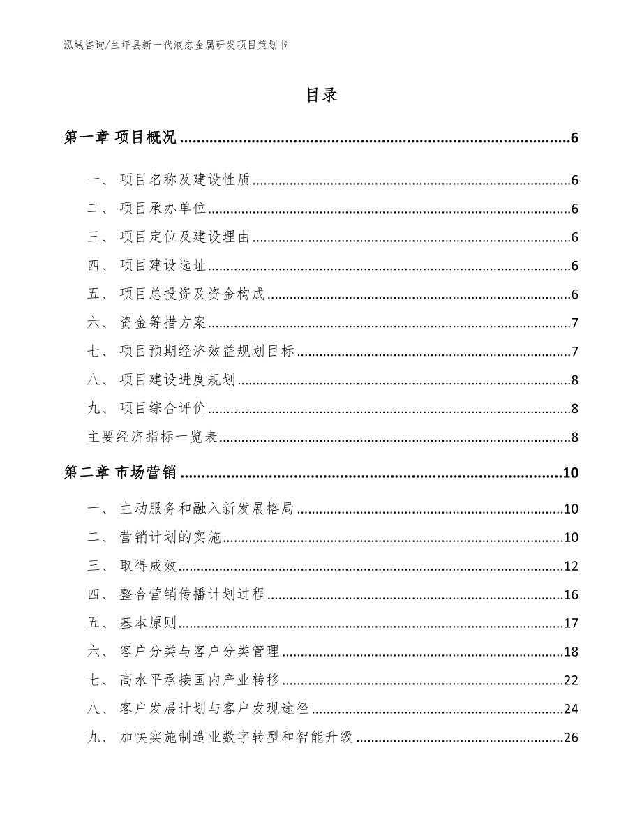 兰坪县新一代液态金属研发项目策划书（模板）_第1页