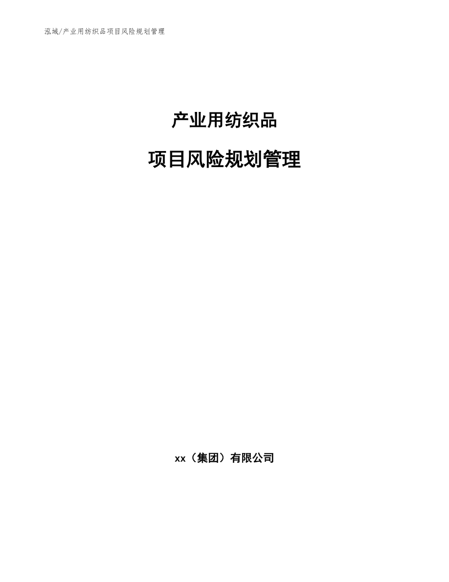产业用纺织品项目风险规划管理_范文_第1页