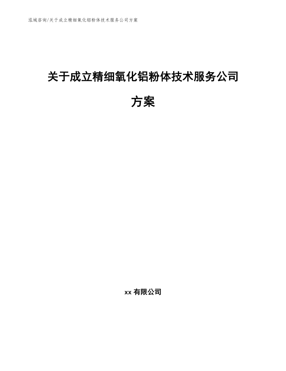 关于成立精细氧化铝粉体技术服务公司方案_参考模板_第1页