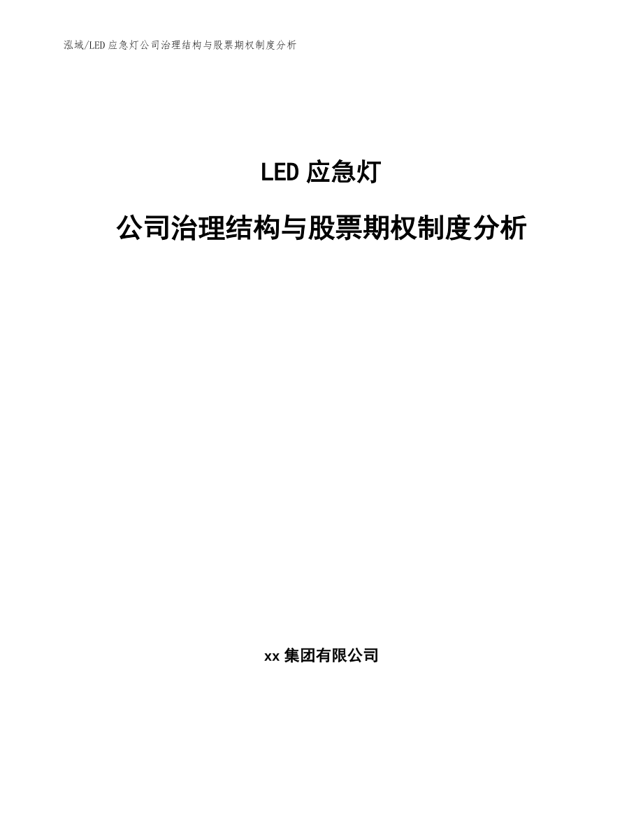 LED应急灯公司治理结构与股票期权制度分析（参考）_第1页