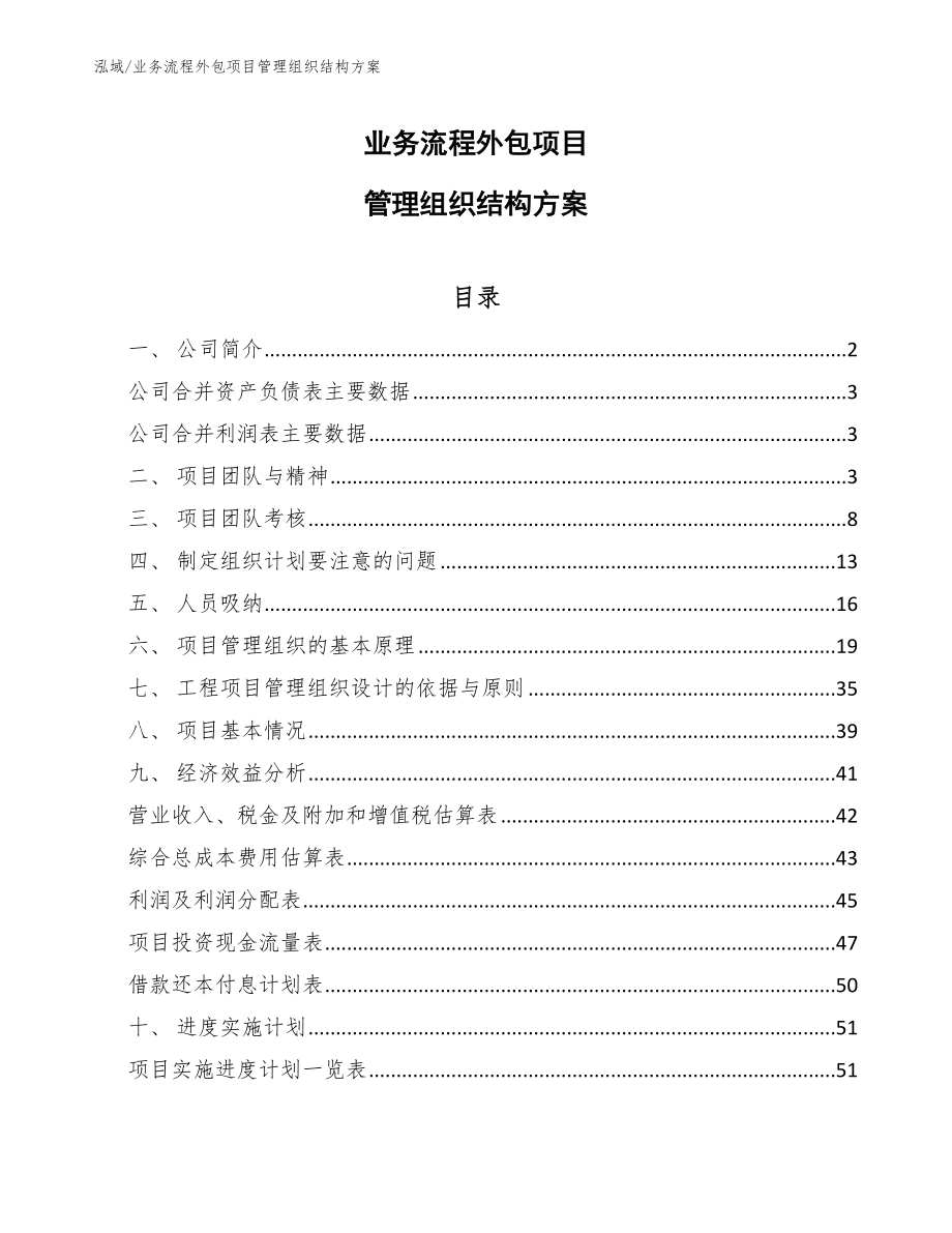 业务流程外包项目管理组织结构方案_第1页