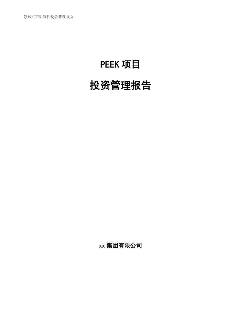 PEEK项目投资管理报告_参考_第1页