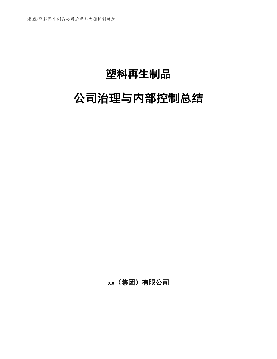 塑料再生制品公司治理与内部控制总结_参考_第1页