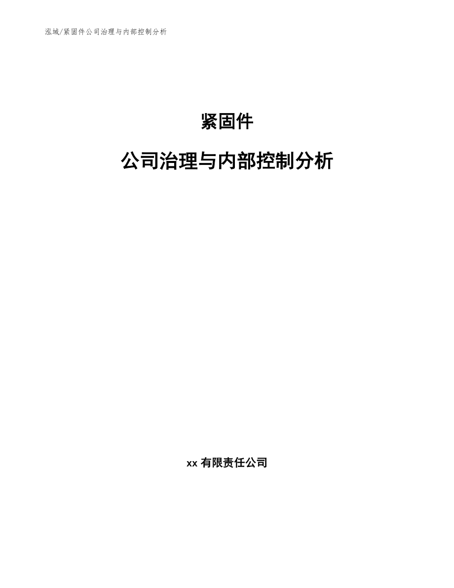 紧固件公司治理与内部控制分析_第1页