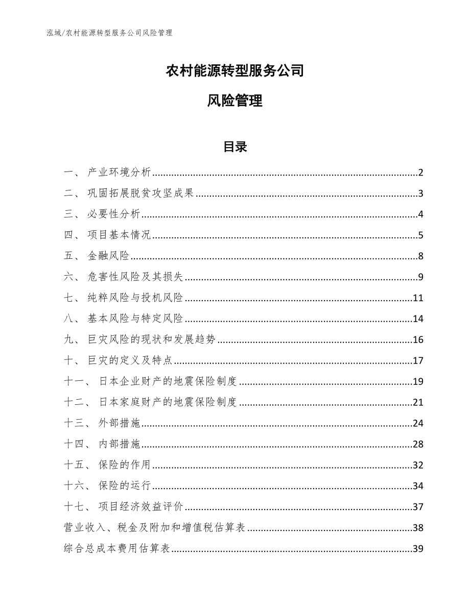 农村能源转型服务公司风险管理（参考）_第1页