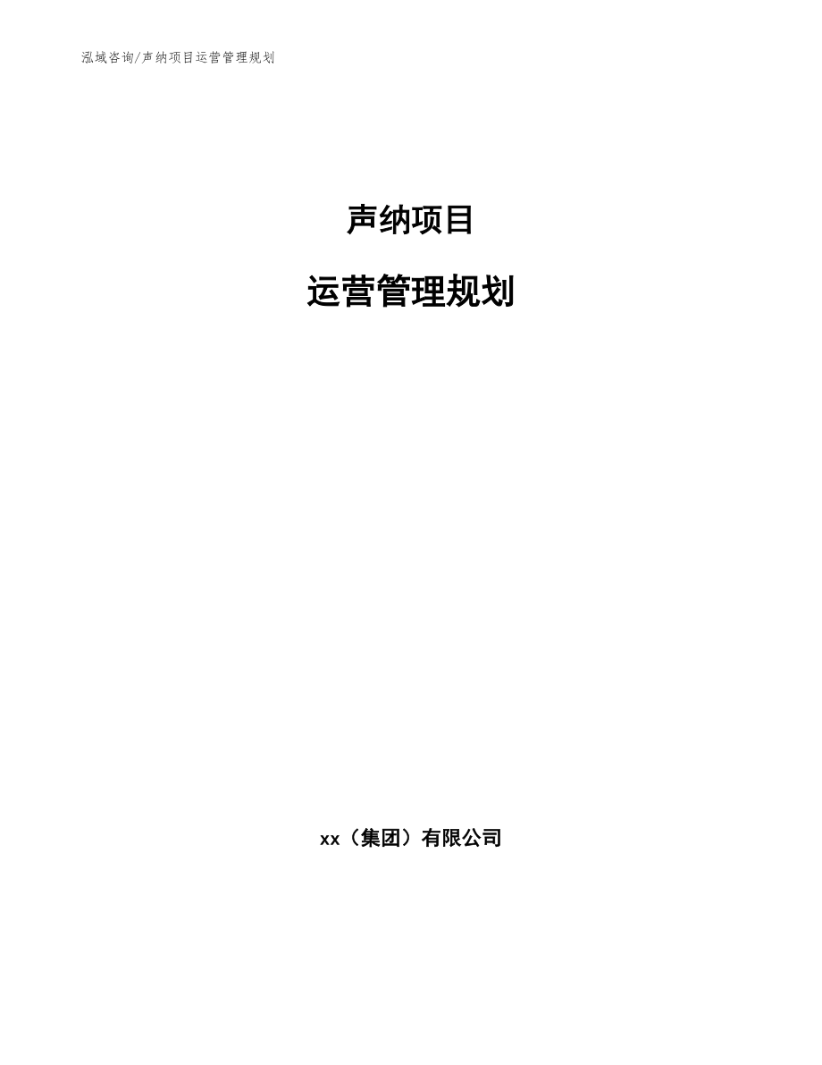 声纳项目运营管理规划【范文】_第1页