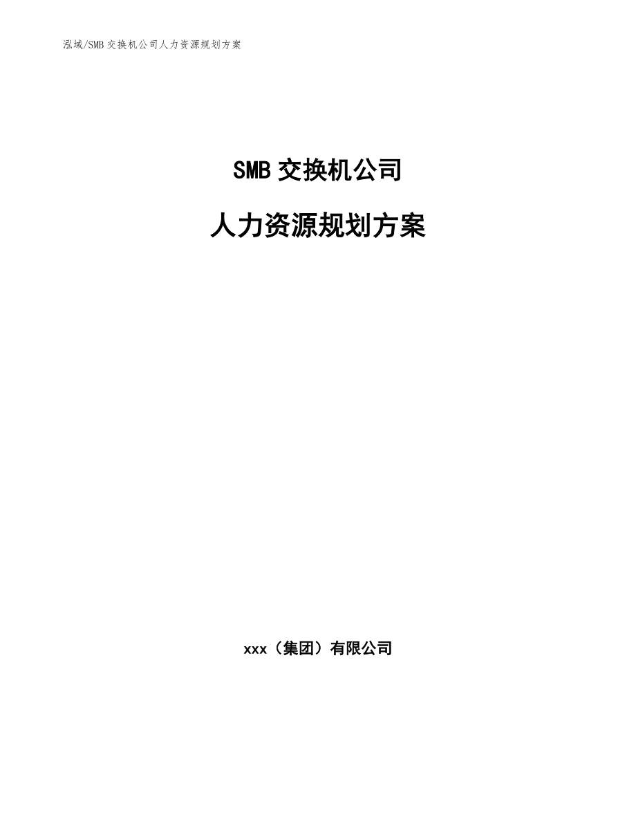 SMB交换机公司人力资源规划方案（参考）_第1页