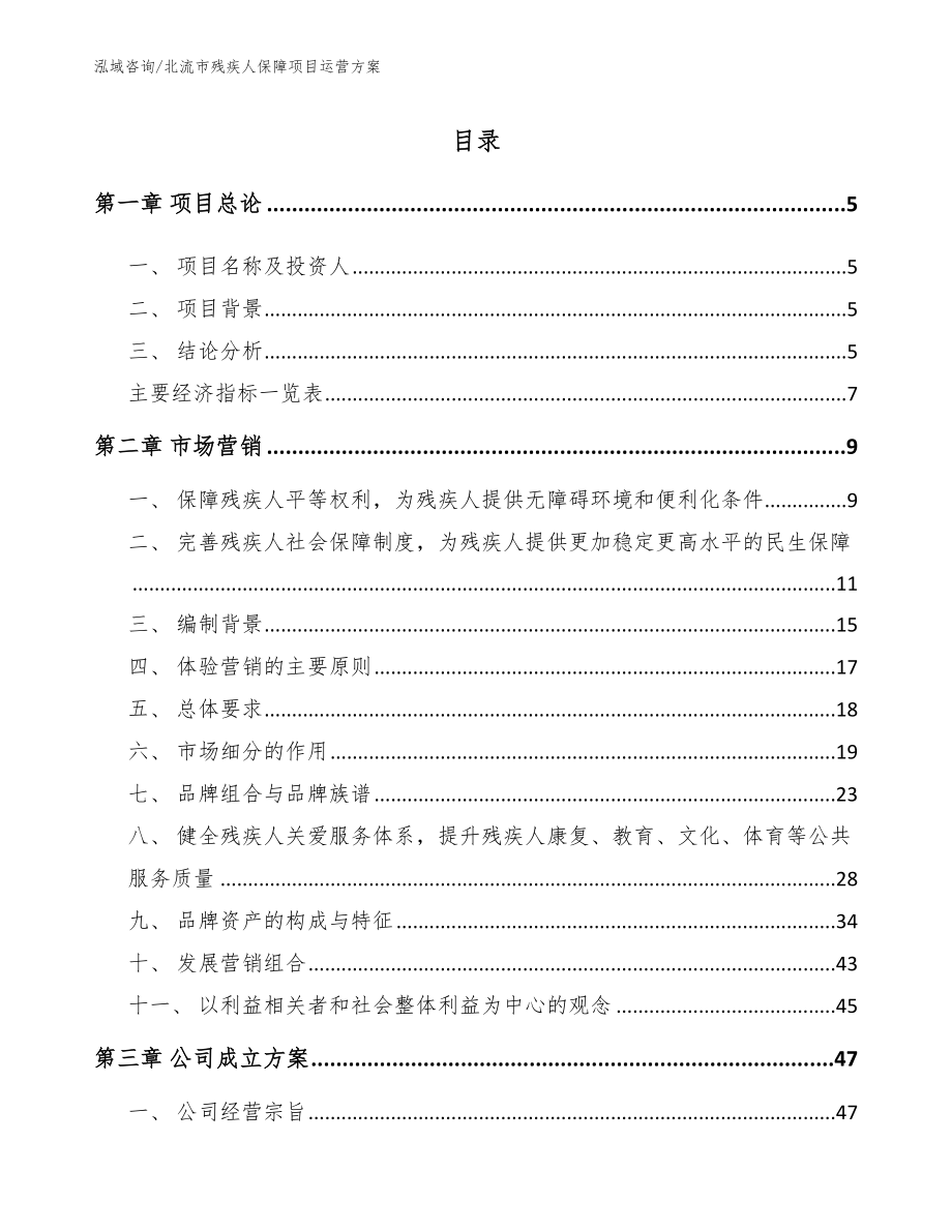 北流市残疾人保障项目运营方案【参考范文】_第1页