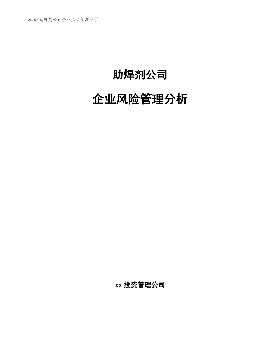 助焊剂公司企业风险管理分析_第1页