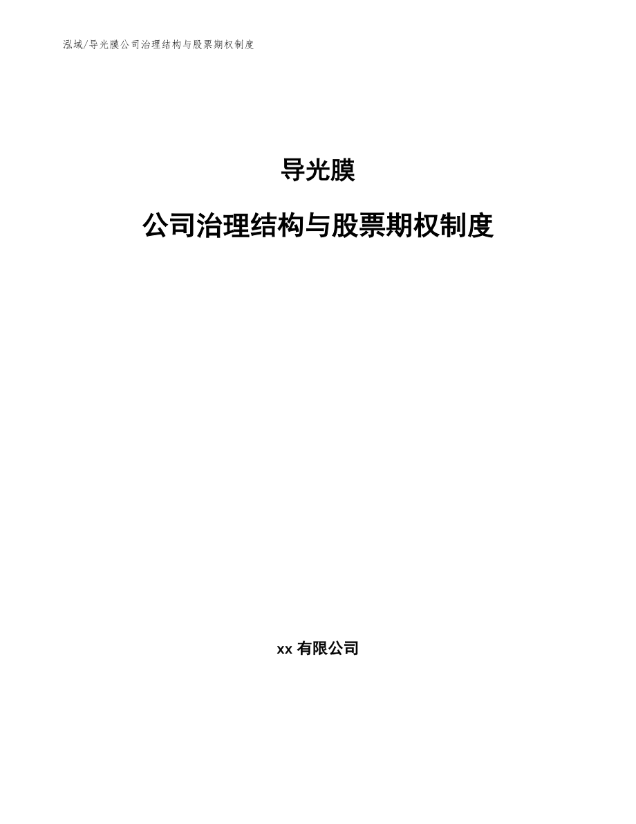导光膜公司治理结构与股票期权制度_第1页