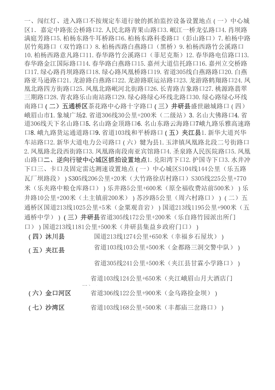 乐山地区测速点_第1页
