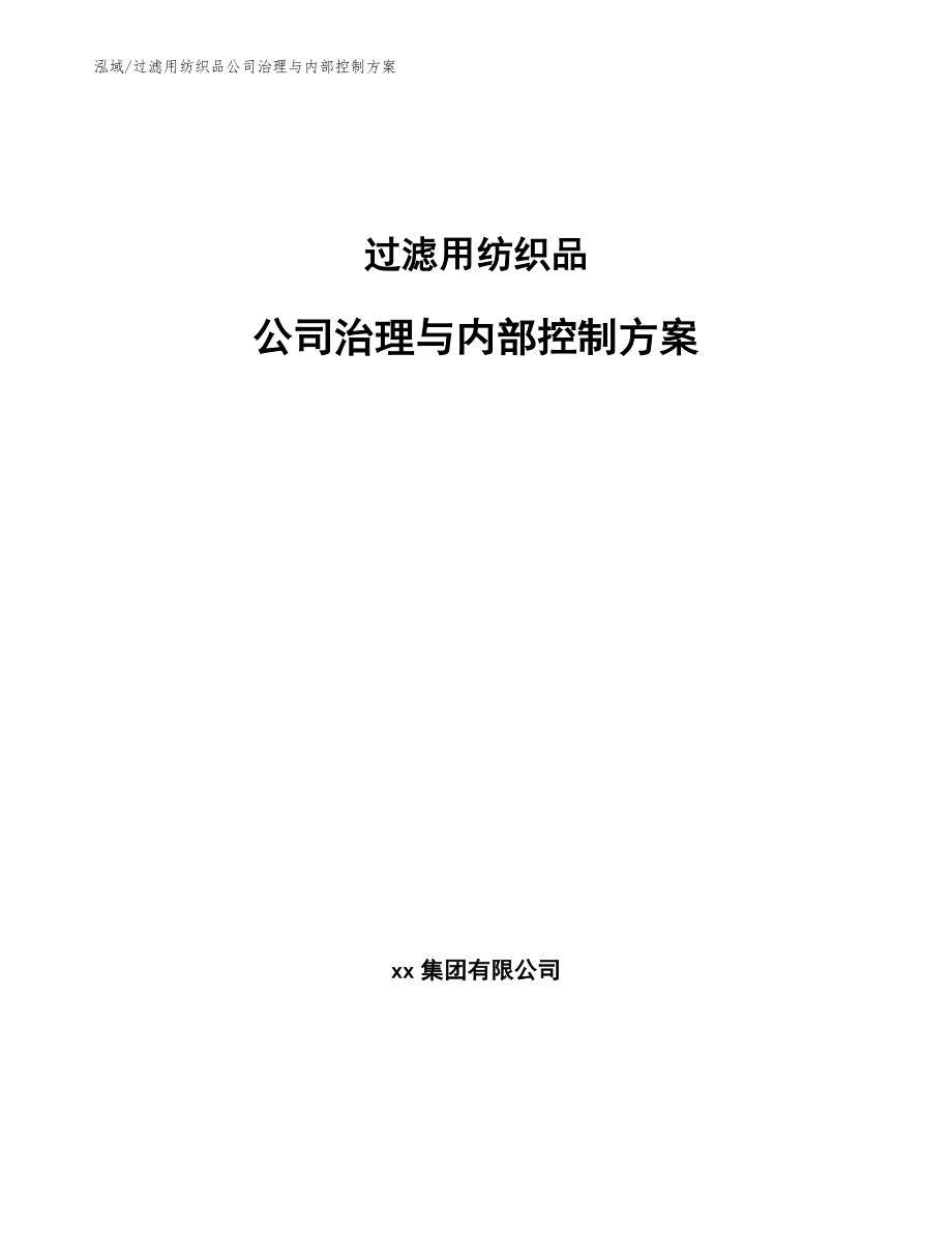 过滤用纺织品公司治理与内部控制方案（范文）_第1页