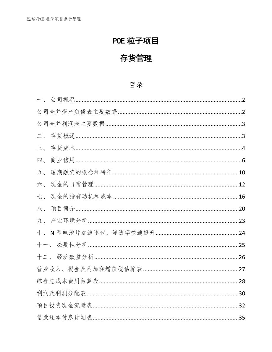POE粒子项目存货管理【范文】_第1页
