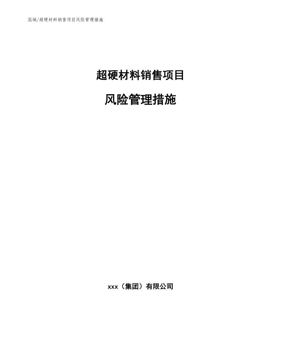 超硬材料销售项目风险管理措施_参考_第1页