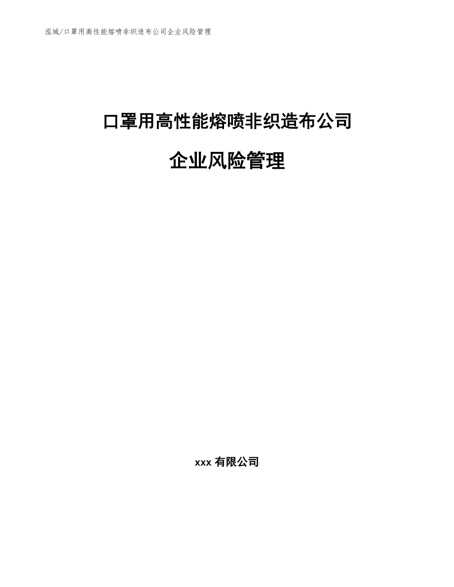 口罩用高性能熔喷非织造布公司企业风险管理_第1页