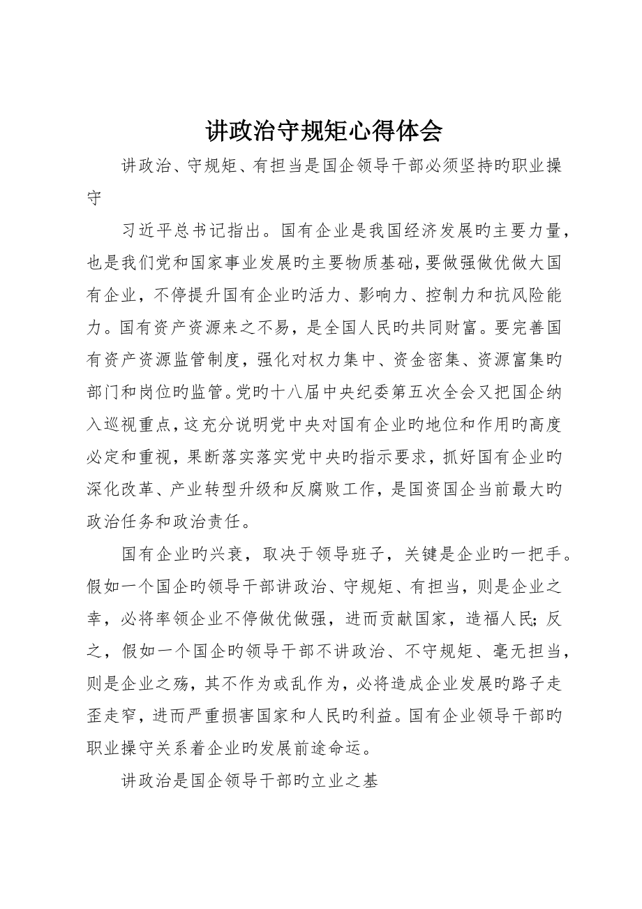 讲政治守规矩心得体会_第1页