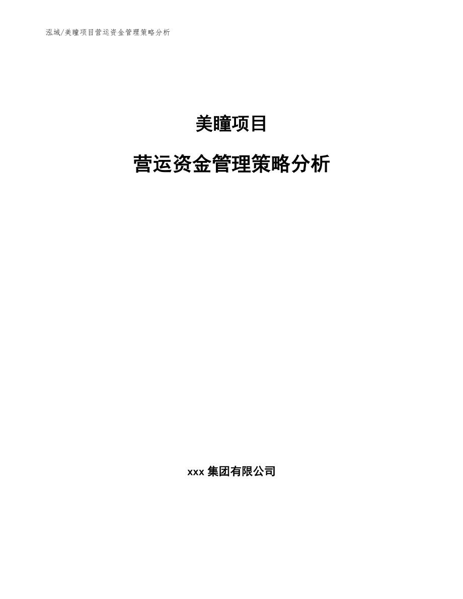 美瞳项目营运资金管理策略分析【范文】_第1页