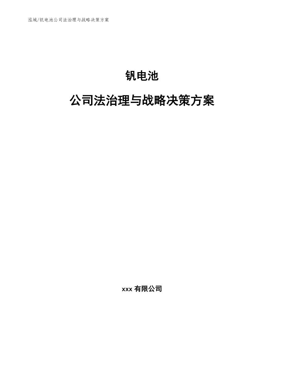钒电池公司法治理与战略决策方案【参考】_第1页