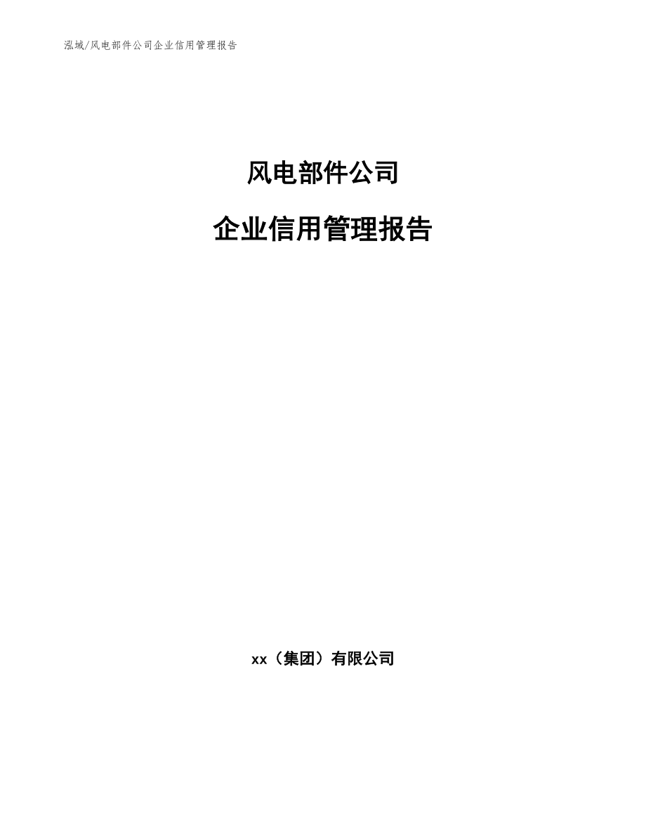 风电部件公司企业信用管理报告_范文_第1页