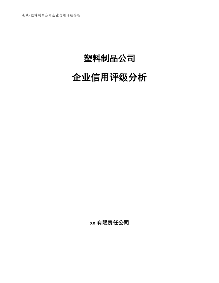 塑料制品公司企业信用评级分析_第1页