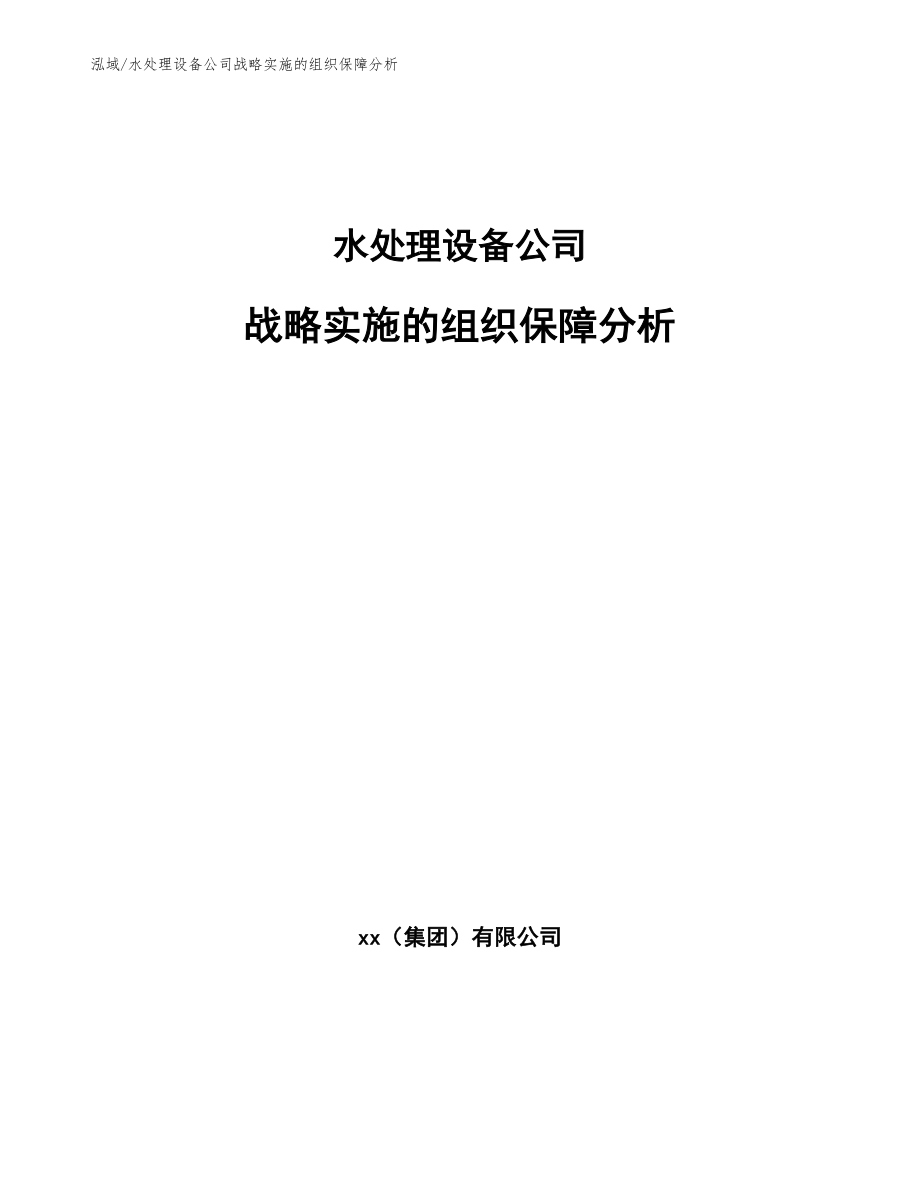 水处理设备公司战略实施的组织保障分析（参考）_第1页