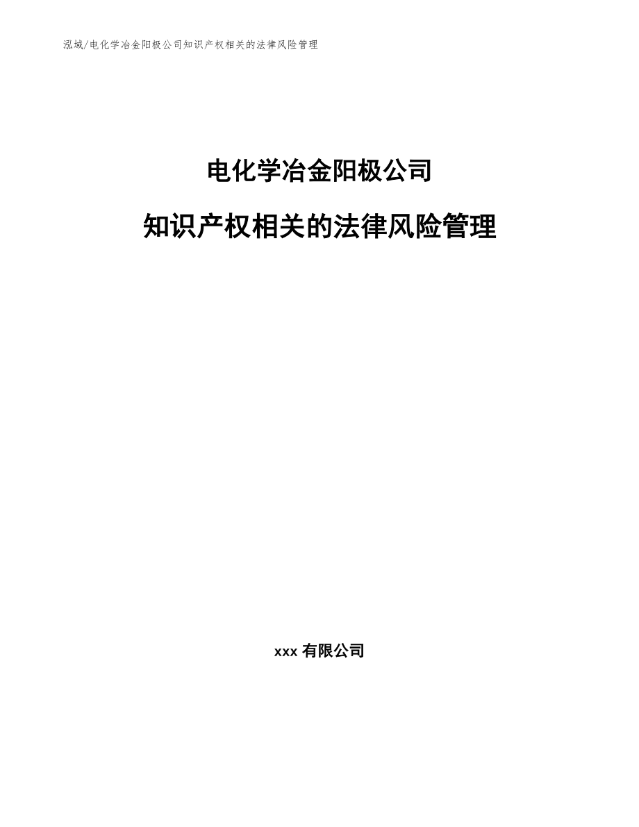 电化学冶金阳极公司知识产权相关的法律风险管理（参考）_第1页