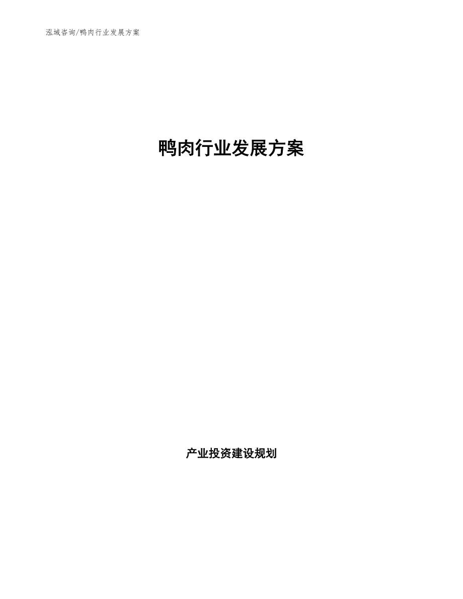鸭肉行业发展方案（参考意见稿）_第1页