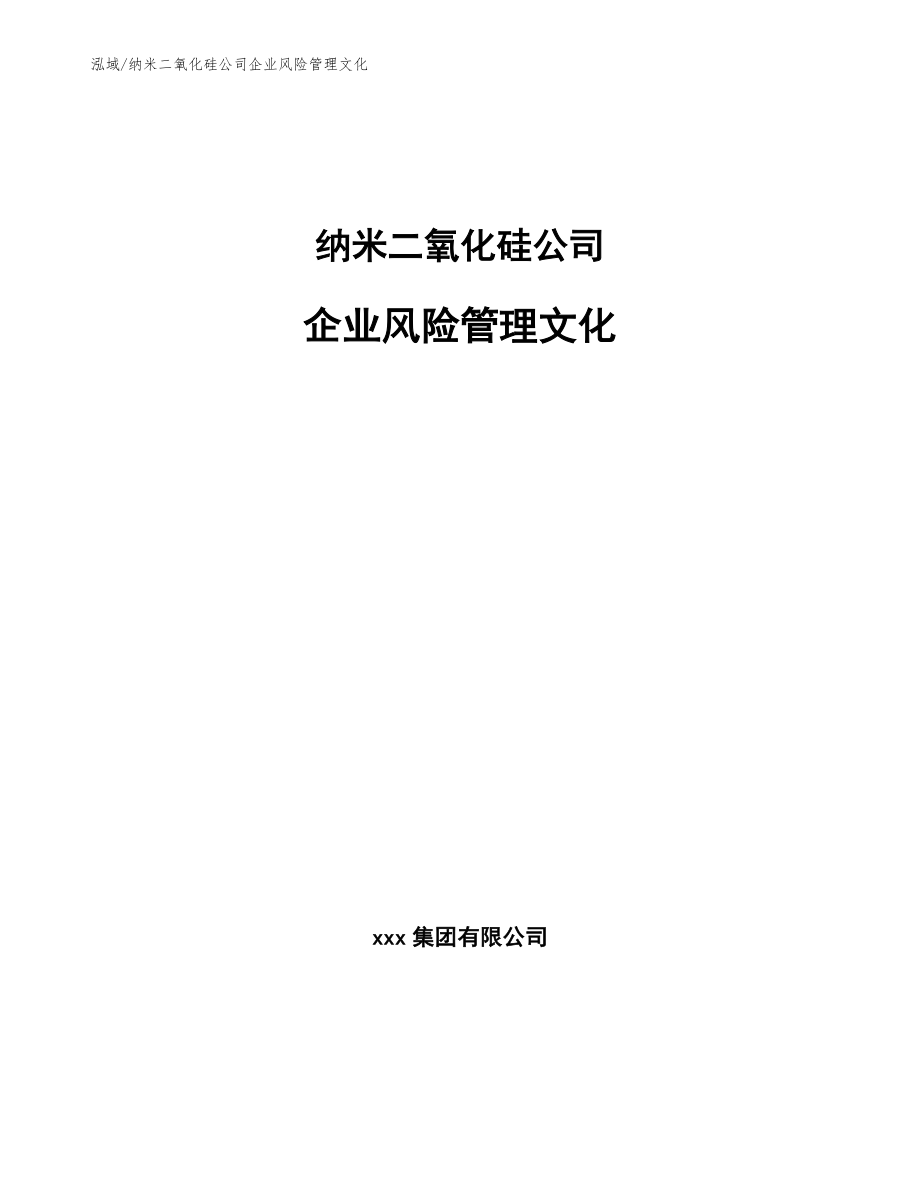 纳米二氧化硅公司企业风险管理文化（参考）_第1页