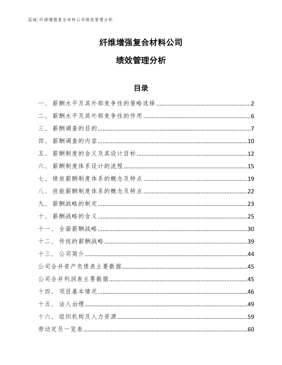 纤维增强复合材料公司绩效管理分析_第1页