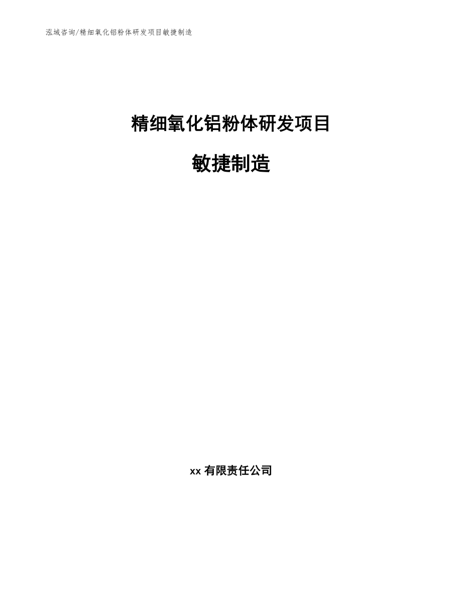 精细氧化铝粉体研发项目敏捷制造_参考_第1页