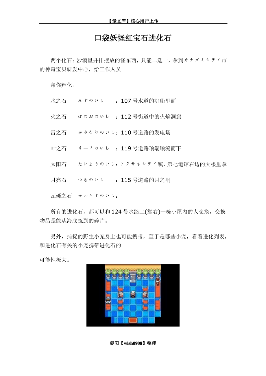 口袋妖怪红宝石进化石_第1页