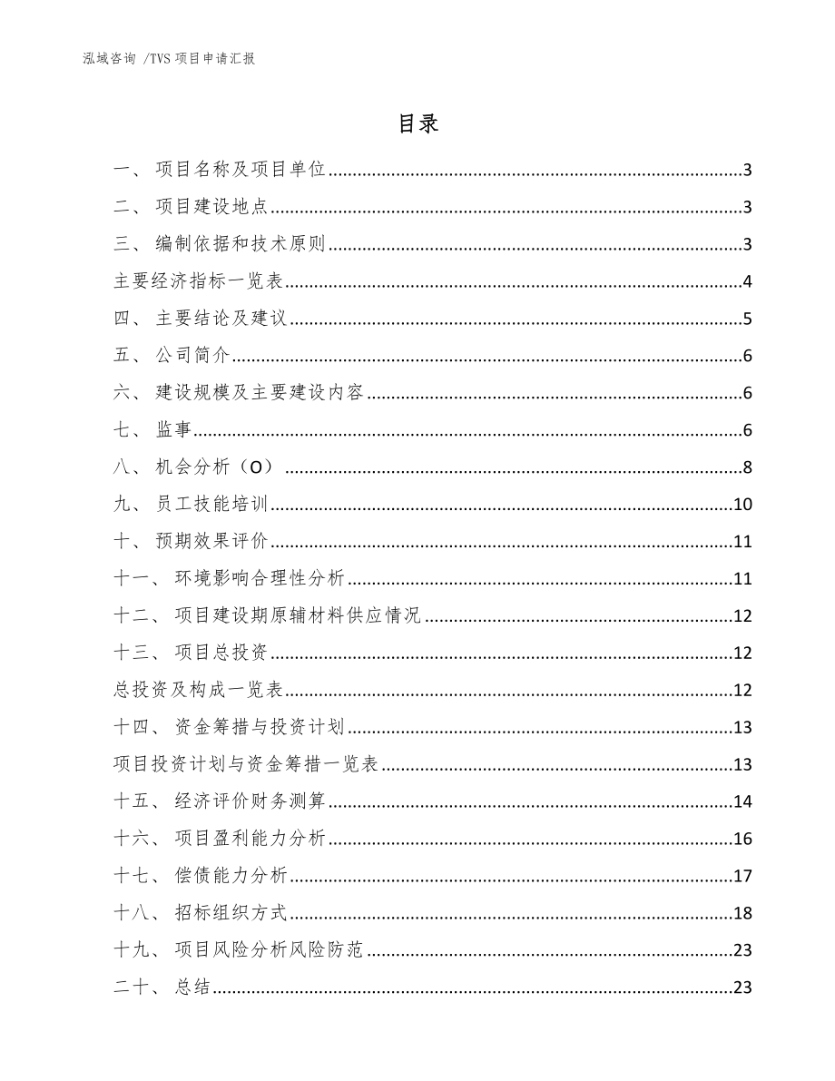 TVS项目申请汇报-模板参考_第1页