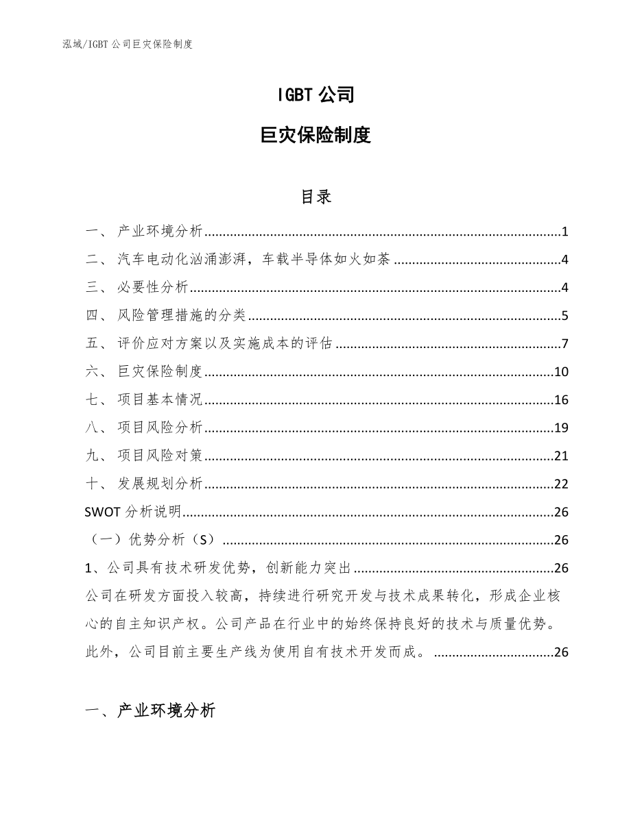 IGBT公司巨灾保险制度_第1页