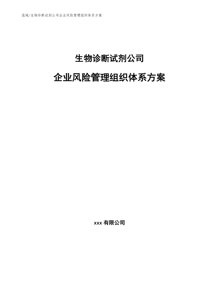 生物诊断试剂公司企业风险管理组织体系方案（参考）_第1页
