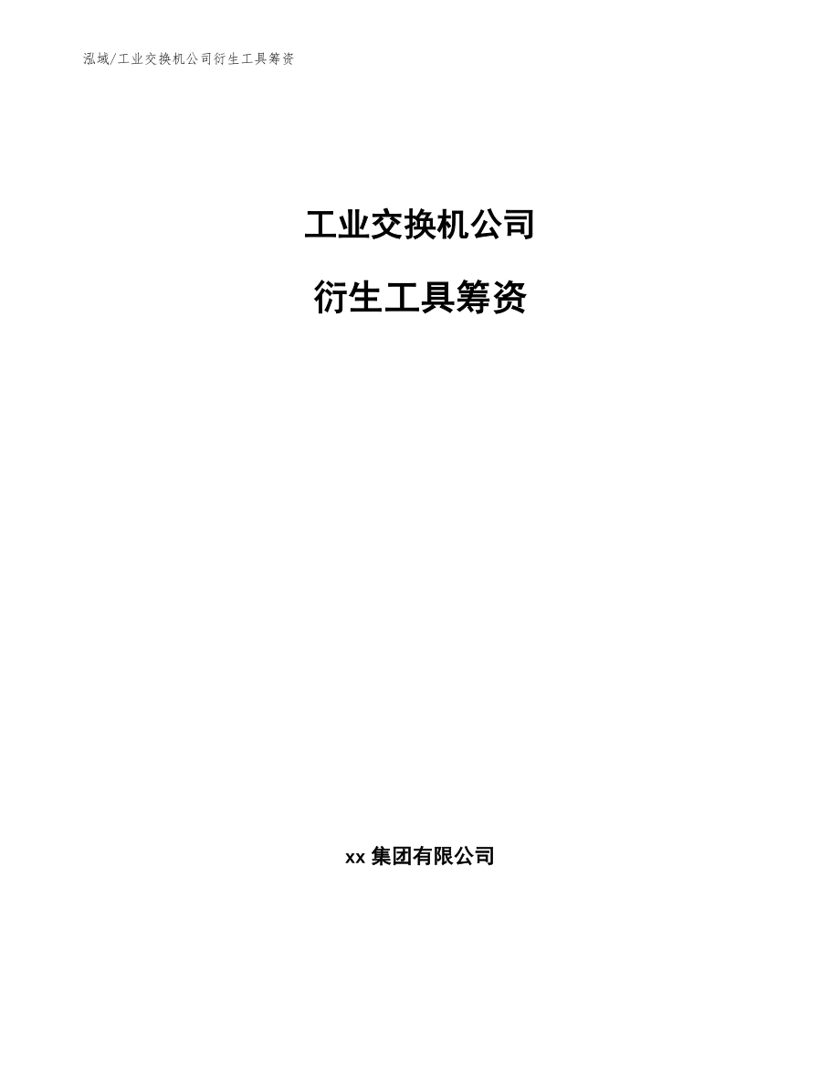工业交换机公司衍生工具筹资_参考_第1页