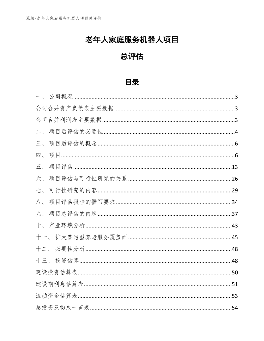老年人家庭服务机器人项目总评估_第1页